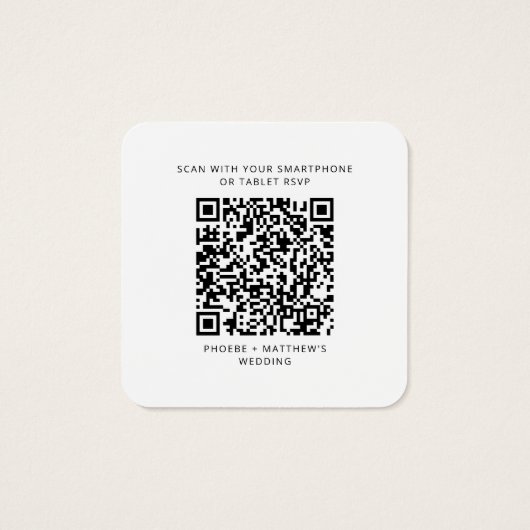 Floral Sunflower QR Code Site Mariage RSVP (Dos)