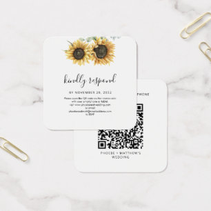 Floral Sunflower QR Code Site Mariage RSVP