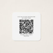 Floral Sunflower QR Code Weddenschap Website RSVP Vierkante Visitekaartjes (Achterkant)