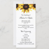 Floral Sunflower Wedding Programme Yellow White Ka (Voorkant)