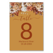 Floral sur Gold Fall Numéro de table (Dos)