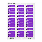 Floral sur Nom pourpre et Monogramme Étiquette de  (Feuille entière)