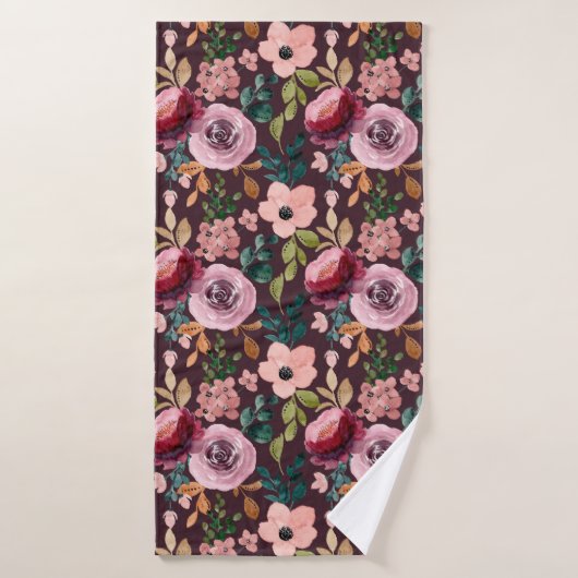 Floral Surface Pattern-Mode Waterverf Kleurrijk Badhanddoek (Badhanddoek)