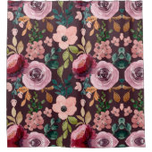 Floral Surface Pattern-Mode Waterverf Kleurrijk Douchegordijn (Voorkant)