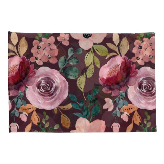 Floral Surface Pattern-Mode Waterverf Kleurrijk Kussensloop (Achterkant-Rechts)