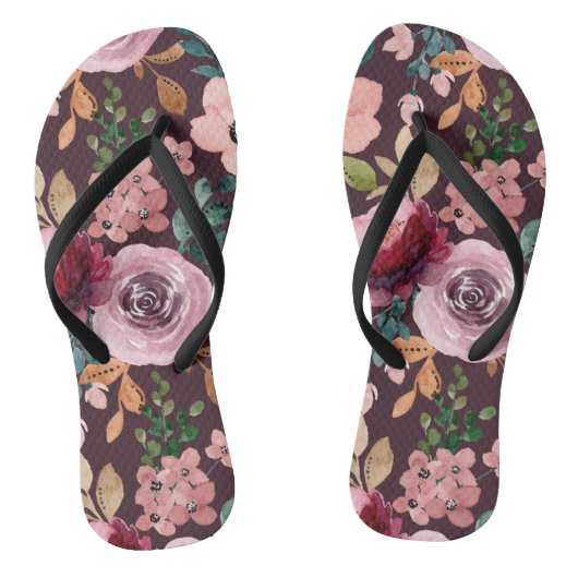 Floral Surface Pattern-Mode Waterverf Kleurrijk Teenslippers (Voetbed)