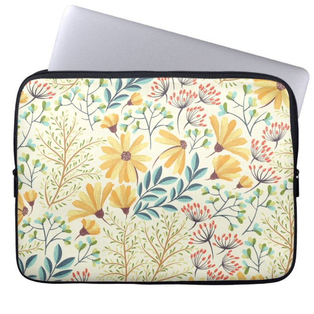 Floral Surface Pattern - Stijlvol Abstract Wallpap Laptop Sleeve (Voorkant)