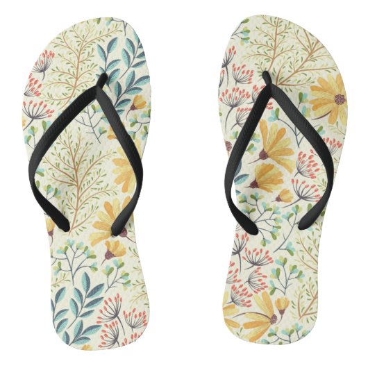 Floral Surface Pattern - Stijlvol Abstract Wallpap Teenslippers (Voetbed)