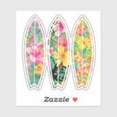 Floral Surfboard Vinyl Sticker (Vel)