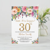 Floral Surprise 30e anniversaire Invitation Or (Debout devant)