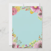 Floral Surprise 30e anniversaire Invitation Turquo (Dos)