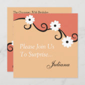 Floral Surprise 50e anniversaire Invitation à la f (Devant / Derrière)