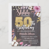 Floral Surprise Party 50e anniversaire Invitation (Devant)