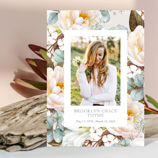 Floral Surround Photo Memorial Programme