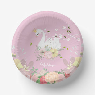 Floral Swan Birthday Papieren Kommen