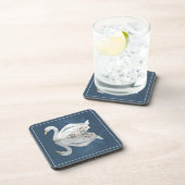 Floral Swan Blue Reflection Bier Onderzetter (Rechterzijde)