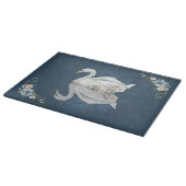 Floral Swan Blue Reflection Snijplank (Hoek)