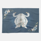 Floral Swan Blue Reflection Theedoek (Horizontaal)