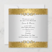 Floral Swirl 50e Mariage Invitation de l'anniversa (Dos)