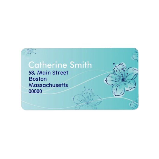 Floral Swirl  Adresetiketten Etiket (Voorkant)