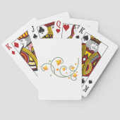 Floral Swirl Pattern met Sinaasappel en Gele Bloem Pokerkaarten (Achterkant)