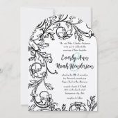   "Floral Swirl Wedding"-uitnodigingen Kaart (Voorkant)