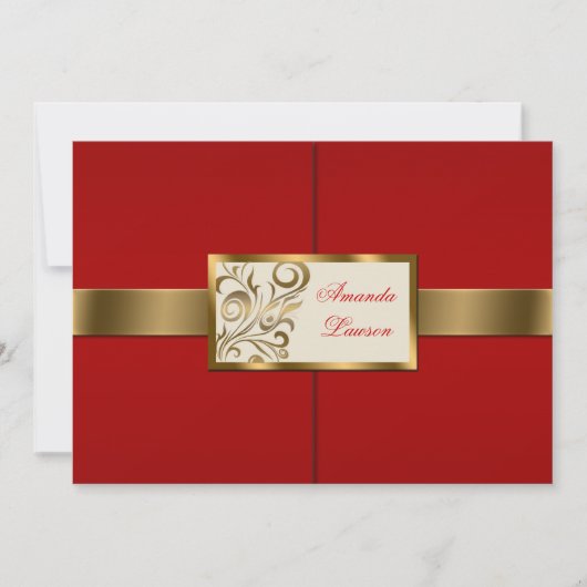 Floral Swirls Invitation Kaart (Voorkant)