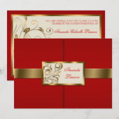 Floral Swirls Invitation Kaart (Voorkant / Achterkant)