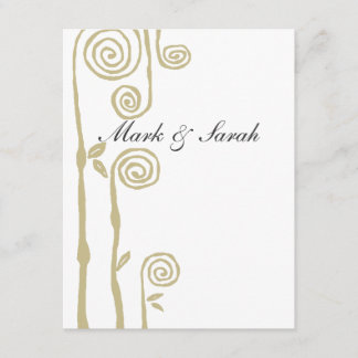 Floral Swirls Taupe RSVP Kaartje