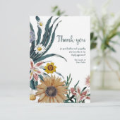 Floral sympathie Hartelijk dank Bedankkaart (Staand voorkant)