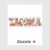 Floral Tacoma City Sticker (Vel)