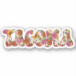 Floral Tacoma City Sticker