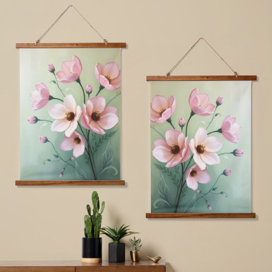 Floral Tapestry Wall Décor Hangend Wandkleed (Asymmetrisch)