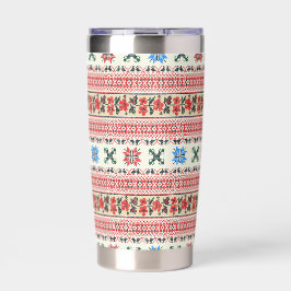 Floral Tatreez Folk Geïsoleerde Drinkbeker