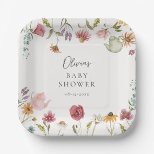 Floral Tea Baby shower Borden Papieren Bordje