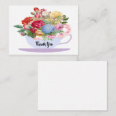  Floral Tea Cup Hartelijk dank Notitiekaartje (Voorkant / Achterkant)