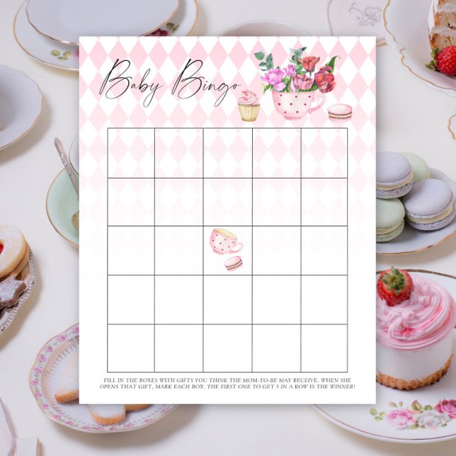 floral tea party - Baby Bingo spel (Creator heeft geüpload)