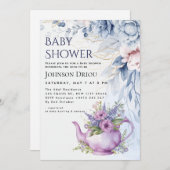 Floral Tea Party Baby Shower Invitation (Devant / Derrière)