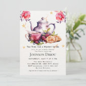 Floral Tea Party Baby Shower Invitation (Debout devant)