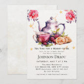 Floral Tea Party Baby Shower Invitation (Devant / Derrière)