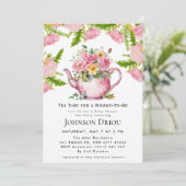 Floral Tea Party Baby Shower Invitation (Debout devant)