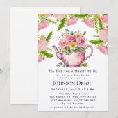 Floral Tea Party Baby Shower Invitation (Devant / Derrière)