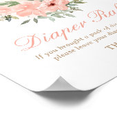 Floral Tea Party Baby shower Luier Raffle Sign Poster (Hoek)
