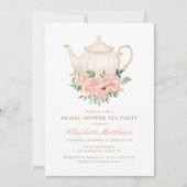 Floral Tea Party bruids douche uitnodiging (Voorkant)