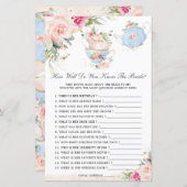 Floral Tea Party Hoe goed ken je het Bride Game? (Voorkant / Achterkant)