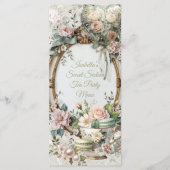 Floral Tea Party Sweet 16 Menu Card (Devant)