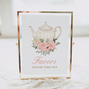 Floral Tea Party Vrijgezellenfeest Favorieten teke Poster