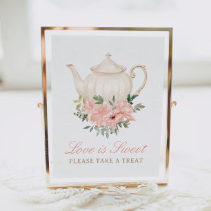 Floral Tea Party Vrijgezellenfeest Liefde is Lief  Poster