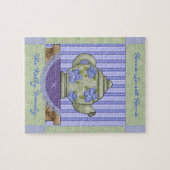 Floral Tea Pot Quilt Block Boxed Puzzle Legpuzzel (Horizontaal)