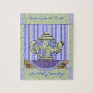 Floral Tea Pot Quilt Block Boxed Puzzle Legpuzzel